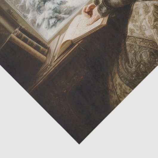 Dame in de winter tissuepapier (Detail)