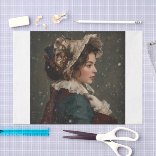 Dame in de winter tissuepapier (Craft)