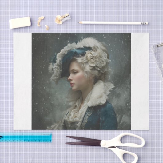 Dame in de winter tissuepapier (Craft)