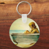 Dame in een Bathtub-Sleutelhanger Sleutelhanger (Voorkant)