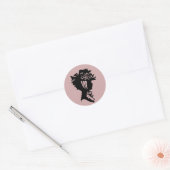 Dame in een Bonnet 28 Blush Pink AH2010 Ronde Sticker (Envelop)