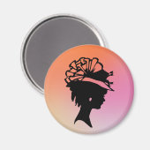 Dame in een Bonnet 7 Citrus Ice AH2010 Magneet (Voorkant / Achterkant)