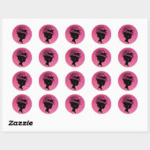 Dame in een Bonnet 7 Roze ijs AH2010 Ronde Sticker (Vel)