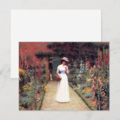 Dame in een Briefkaart van de tuin (Voorkant / Achterkant)