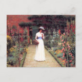 Dame in een Briefkaart van de tuin (Voorkant)