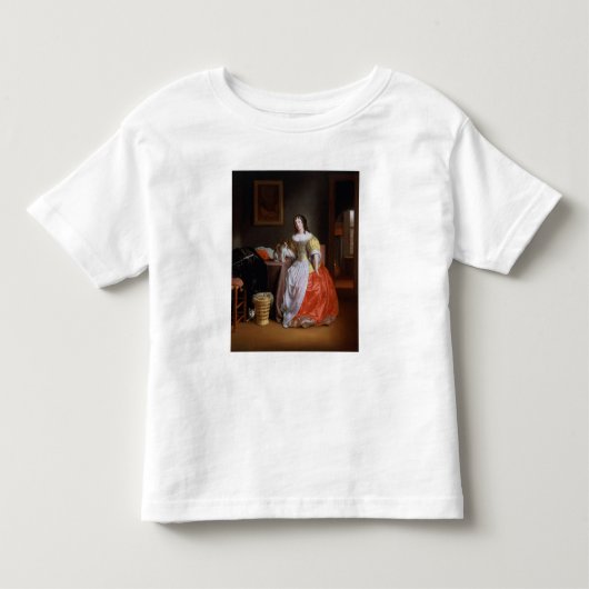 Dame in een gele en rode jurk (Voorkant)