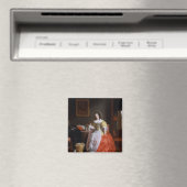 Dame in een gele en rode jurk magneet (Insitu (Vaatwasser))