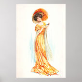 Dame in een gele jurk, Fine Art Poster (Voorkant)