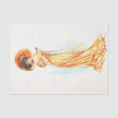 Dame in een gele jurk, ontcijferen tissuepapier (Voorkant)