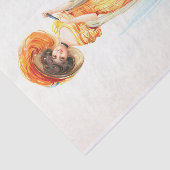 Dame in een gele jurk, ontcijferen tissuepapier (Detail)