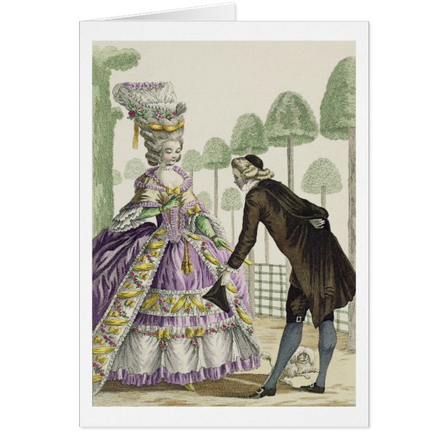 Dame in een Lila drespromenades in de tuinen van (Voorkant)