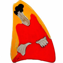 Dame in een Red Dress-keramiek