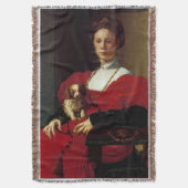 Dame in een Rode Dress Deken (Voorkant Verticaal)