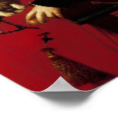 Dame in een Rode Dress Poster (Hoek)