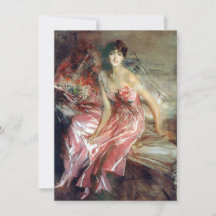 Dame in een roze jurk (door Giovanni Boldini)