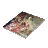 Dame in een roze jurk (door Giovanni Boldini) Tegeltje (Zijkant)