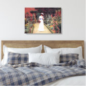 Dame in een tuin canvas afdruk (Insitu (Slaapkamer))