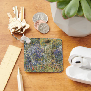 Dame in een tuin door Frederick Frieseke, Fine Art Sleutelhanger