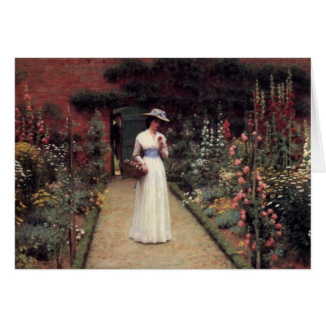 Dame in een tuin - Edmund Blair Leighton (Voorkant Horizontaal)