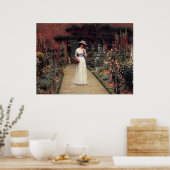 Dame in een tuin - Edmund Blair Leighton Poster (Keuken)