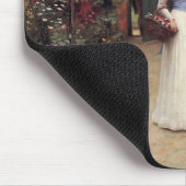 Dame in een tuin muismat (Hoek)