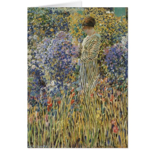 Dame in een tuin van Frederick Frieseke, fijne kun (Voorkant)