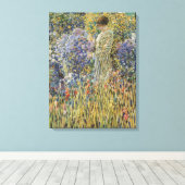 Dame in een tuin van Frederick Frieseke, fijne kun Canvas Afdruk (Insitu (Houten vloer))