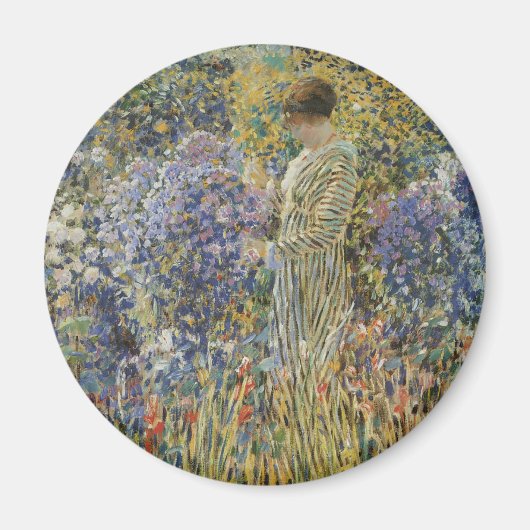 Dame in een tuin van Frederick Frieseke, fijne kun Magneet (Voorkant)