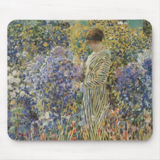 Dame in een tuin van Frederick Frieseke, Fijne Kun Muismat (Voorkant)