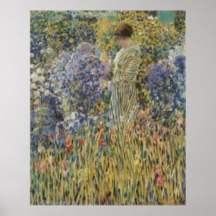 Dame in een tuin van Frederick Frieseke, fijne kun Poster