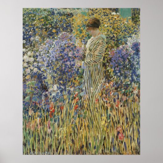 Dame in een tuin van Frederick Frieseke, fijne kun Poster (Voorkant)