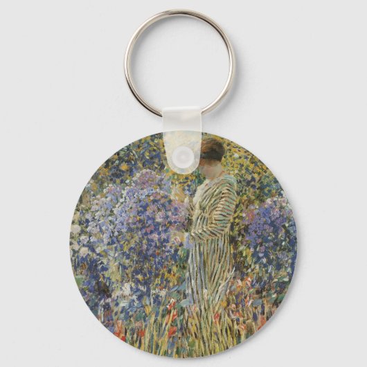 Dame in een tuin van Frederick Frieseke, fijne kun Sleutelhanger (Voorkant)