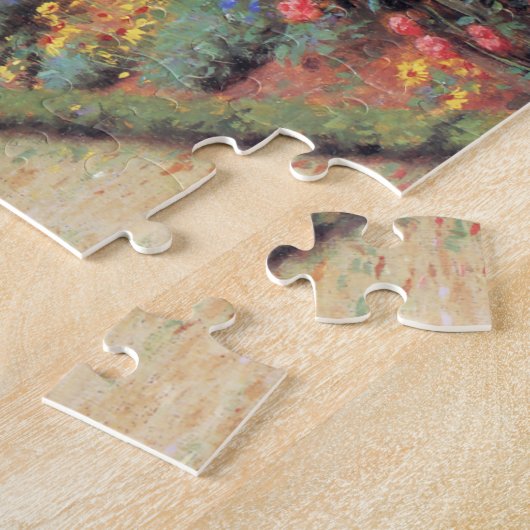 Dame in een tuinpuzzel legpuzzel (Zijkant)