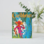 Dame in een wandeling op het Caraïbisch eiland, , Briefkaart (Staand voorkant)