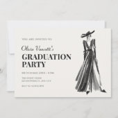 Dame in Elegant Gown mode afstuderen Kaart (Voorkant)