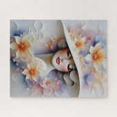 Dame in floppy Floral Pet Legpuzzel (Horizontaal)