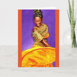 Dame in Gele Kleding Kaart