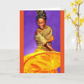 Dame in Gele Kleding Kaart (Gele Bloem)