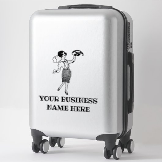 Dame in geruite jurk kunst doorzichtig sticker (Koffer)