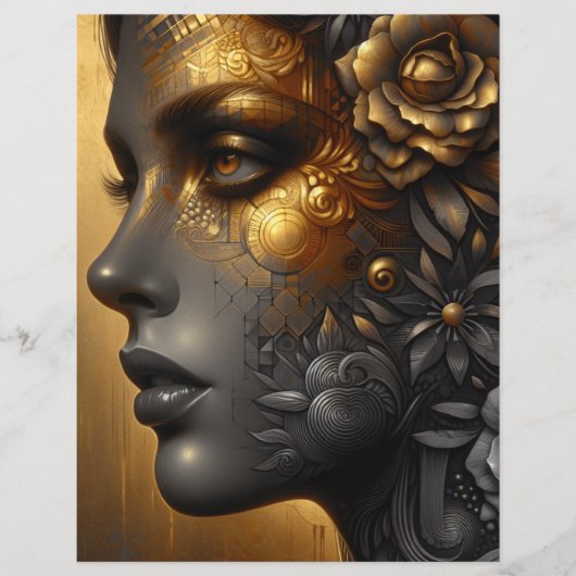 Dame in goud etherische kunst plakboek (Voorkant)