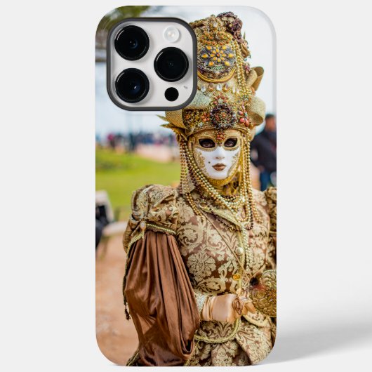 Dame in gouden kostuum en masker Case-Mate iPhone case (Achterkant)