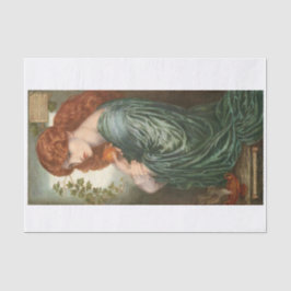 Dame in groen tissuepapier