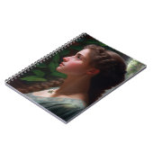  dame in groene rode bloemen notitieboek (Linkerzijde)