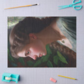 dame in groene rode bloemen ontkoppeling tissuepapier (Craft)