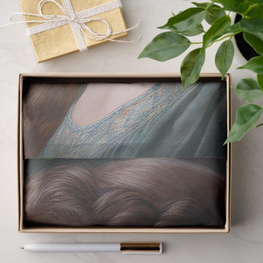  dame in groene rode bloemen ontkoppeling tissuepapier (Geschenk)