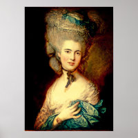 Dame in het blauw Georgisch duchess gainsborough