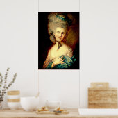 Dame in het blauw Georgisch duchess gainsborough Poster (Keuken)