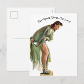 dame in het groen Zet je schoenen op Lucy custom Feestdagenkaart (Voorkant / Achterkant)