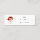  dame in het Pet van stro Mini Visitekaartje (Voorkant)