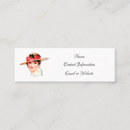  dame in het Pet van stro Mini Visitekaartje